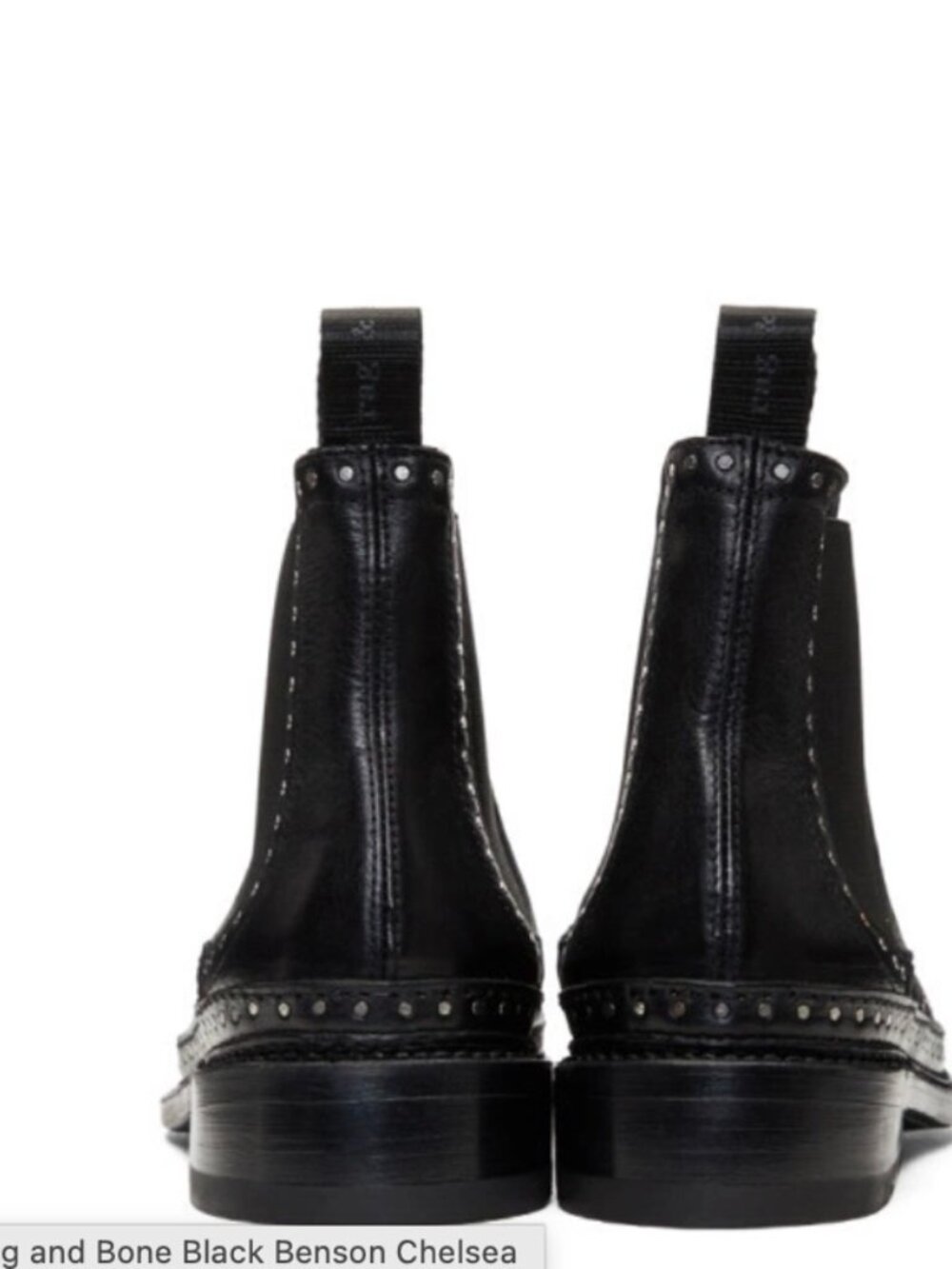 Rag & Bone Benson Chelsea Boots Black Studded Leather Ankle Boots 38 / 7.5 - Picture 3 of 16